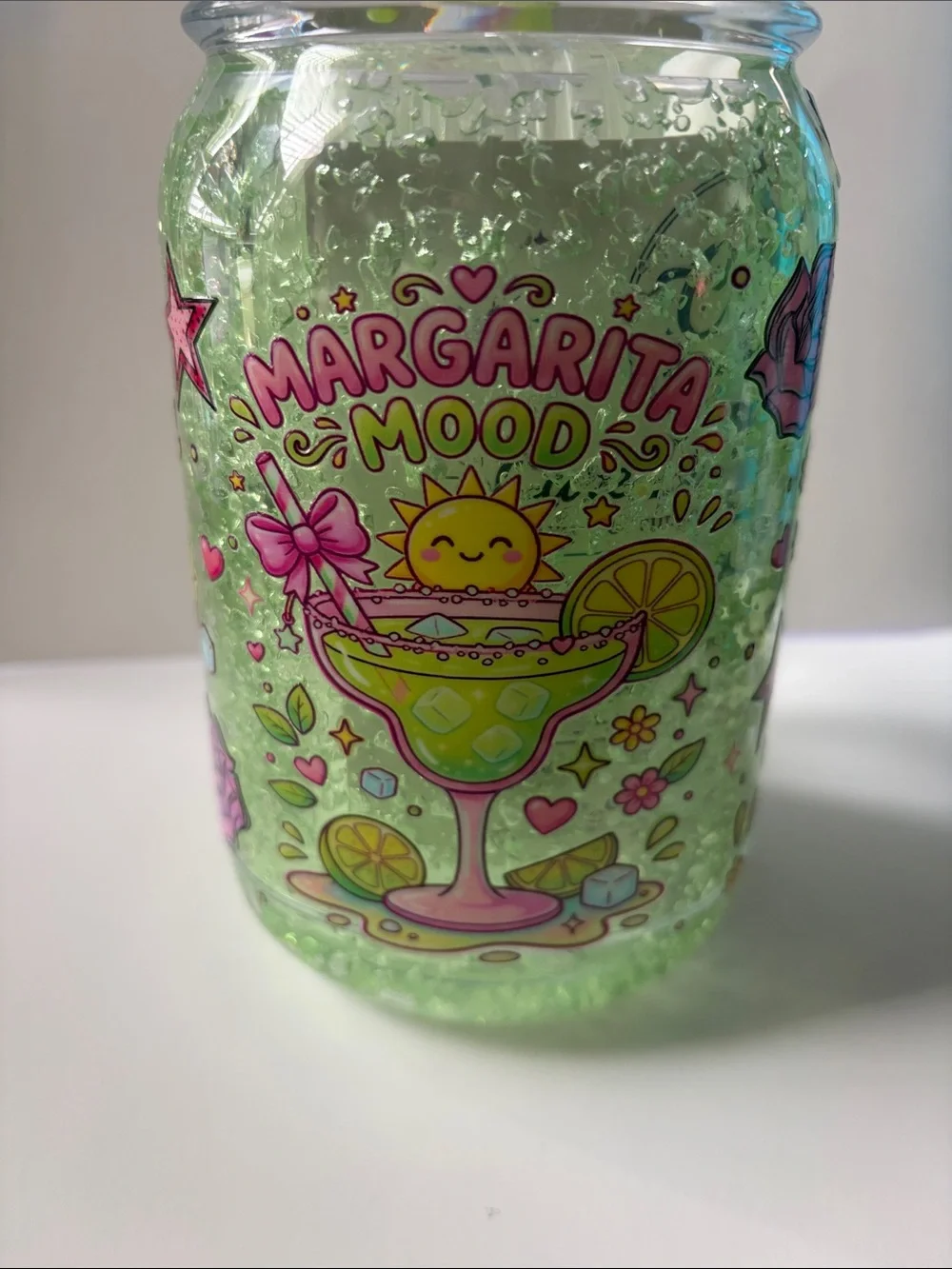 Margarita Mood 22 oz Faux Slushy Acrylic Tumbler w/ Topper